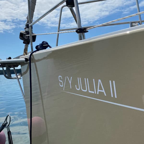 Veneen nimi ja kotisatama tarrateksti siirtokalvolla - Image 5